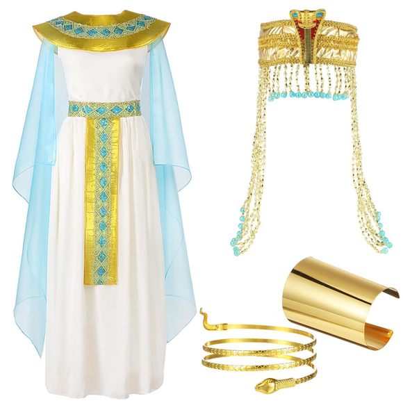 Halloween Egyptian Costume Women Black Bob Wigs Egyptian Headpiece Snake🌻